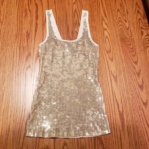 Express gold sequin tank